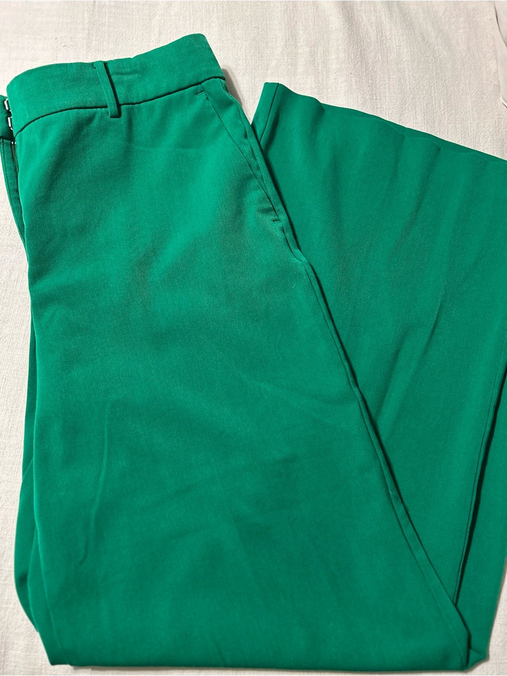 Ann Taylor High-Rise Wide-Leg Pants in Emerald Green - Picture 6 of 6